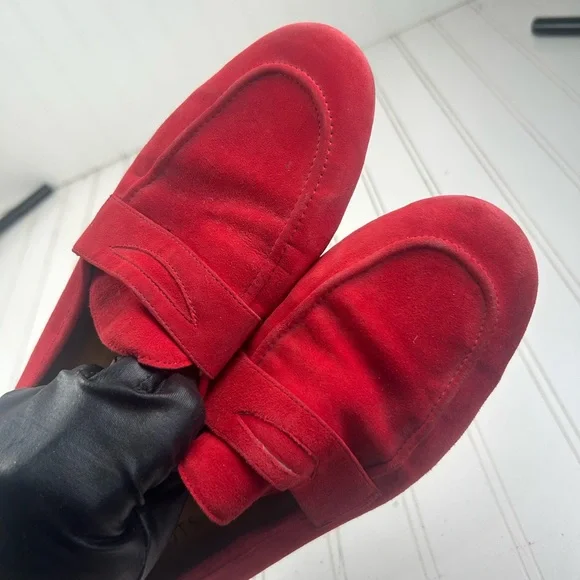 Talbots Red Suede Loafer Flats Womenโs Size 9.5 - Picture 2 of 11